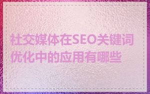 社交媒体在SEO关键词优化中的应用有哪些