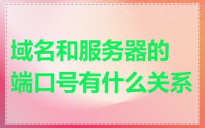 域名和服务器的端口号有什么关系