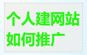个人建网站如何推广