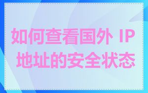 如何查看国外 IP 地址的安全状态
