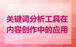 关键词分析工具在内容创作中的应用
