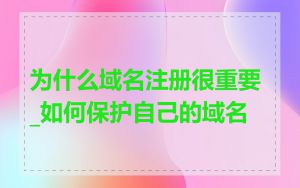 为什么域名注册很重要_如何保护自己的域名