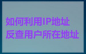 如何利用IP地址反查用户所在地址