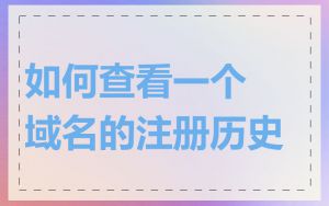 如何查看一个域名的注册历史