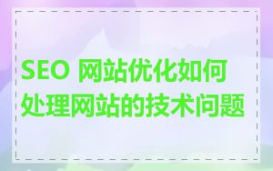 SEO 网站优化如何处理网站的技术问题