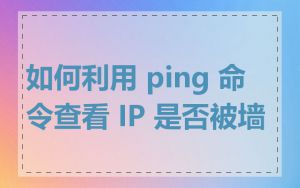 如何利用 ping 命令查看 IP 是否被墙