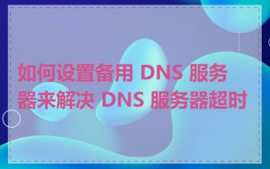 如何设置备用 DNS 服务器来解决 DNS 服务器超时