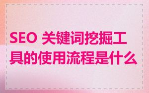 SEO 关键词挖掘工具的使用流程是什么
