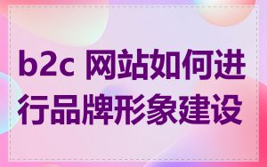 b2c 网站如何进行品牌形象建设