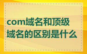 com域名和顶级域名的区别是什么