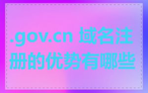 .gov.cn 域名注册的优势有哪些