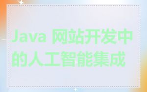 Java 网站开发中的人工智能集成