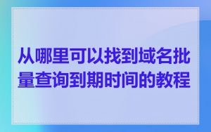 从哪里可以找到域名批量查询到期时间的教程