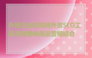 外贸企业如何将外贸SEO工具与跨境电商运营相结合