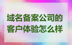 域名备案公司的客户体验怎么样