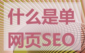 什么是单网页SEO