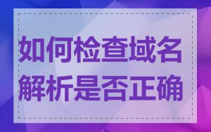 如何检查域名解析是否正确