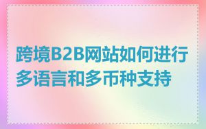 跨境B2B网站如何进行多语言和多币种支持