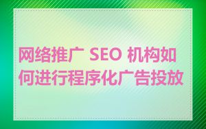 网络推广 SEO 机构如何进行程序化广告投放