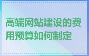高端网站建设的费用预算如何制定