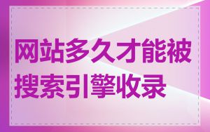 网站多久才能被搜索引擎收录