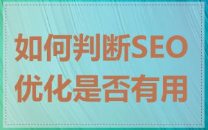如何判断SEO优化是否有用