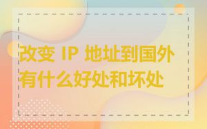 改变 IP 地址到国外有什么好处和坏处