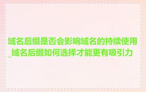 域名后缀是否会影响域名的持续使用_域名后缀如何选择才能更有吸引力