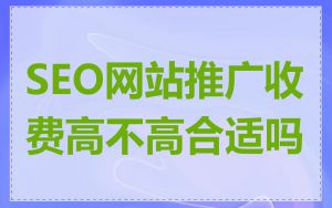 SEO网站推广收费高不高合适吗