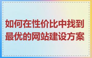 如何在性价比中找到最优的网站建设方案
