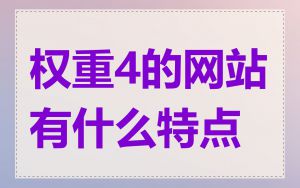 权重4的网站有什么特点