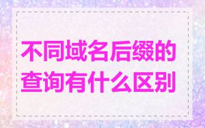 不同域名后缀的查询有什么区别