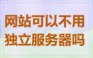 网站可以不用独立服务器吗