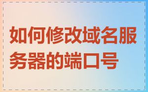 如何修改域名服务器的端口号
