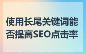 使用长尾关键词能否提高SEO点击率