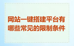 网站一键搭建平台有哪些常见的限制条件