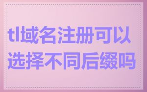 tl域名注册可以选择不同后缀吗