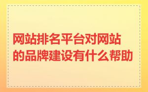 网站排名平台对网站的品牌建设有什么帮助