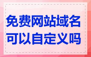 免费网站域名可以自定义吗
