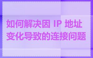 如何解决因 IP 地址变化导致的连接问题