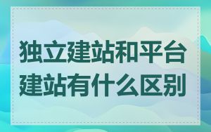 独立建站和平台建站有什么区别