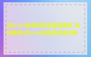 4位com域名购买渠道有哪些_如何查询4位com域名是否被注册