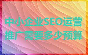 中小企业SEO运营推广需要多少预算