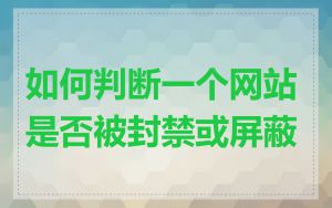 如何判断一个网站是否被封禁或屏蔽
