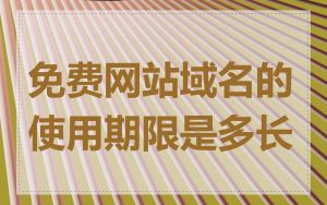 免费网站域名的使用期限是多长