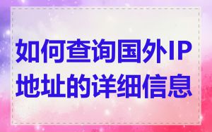 如何查询国外IP地址的详细信息