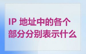 IP 地址中的各个部分分别表示什么