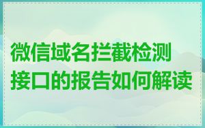 微信域名拦截检测接口的报告如何解读