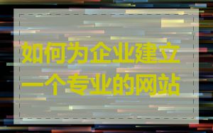 如何为企业建立一个专业的网站