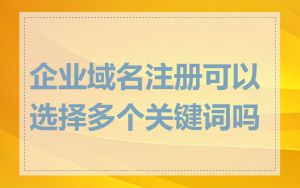 企业域名注册可以选择多个关键词吗
